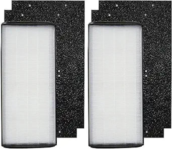 PUREBURG 1183600 Replacement Filter Set Compatible with Whirlpool WPT60 (P/B) Whispure Medium Air Purifier,2-Pck H13 HEPA Activated Carbon 3-Stage Filtration