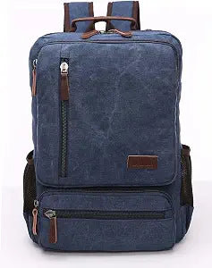 Vintage Canvas Backpack, Resistant Hiking Camping Rucksack Casual Daypack Backpacks for Men&Women Fits 15.6 Laptop