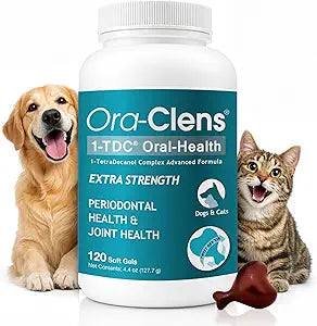 1-TDC Periodontal Supplement ES for Dog & Cat, Supports Oral, Hip & Joint Health, Muscle & Stamina Recovery, Skin & Coat Health, 120 Capsules