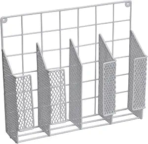 Home Basics Organizer Rust Resistant, Perfect for Food Storage, Silver Foil, Wax Paper, Sandwich Bags, Plastic Wrap-Mounts,White