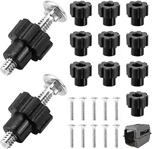 12 Pack 1-1/4" Metal Medium Bolts & Black Nylon Nuts for Pet Carrier