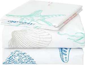 JSD Coastal Beach Theme Kids Twin Sheet Set 3 Piece Deep Pocket