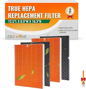 Compatible with Winix C555 Air Cleaner Purifier,116131 True HEPA Replacement Filter,H13 HEPA Filter,116131 Filter I (2 Set)