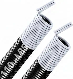 MorningRo 2 Pack 110 lb Heavy Duty Double Loop Garage Door Extension Springs for 8 Ft. x 7 Ft. & 9 Ft. x 7 Ft. Garage Door Springs Repair and Replacement(White)