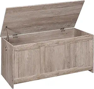 HOOBRO Storage Bench, 39.3" Retro Wooden Storage Chest, Wooden Storage Trunk, Toy Chest with Lift Top, Multifunctional Entryway Organizer, for Entryway, Living Room, Greige BG141CW01