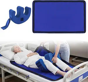 BALAPET 2PCS Bedridden Patient Care Kit, Positioning Bed Pad with Handles & Leg Elevation Turning Pillow, Elderly Nursing Aid Set for Bedridden, Seniors, Surgery Recovery,Home Hospital Care