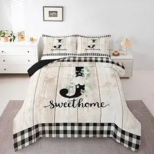 Erosebridal Letter Monogram Bedding Set Floral Initial J Comforter Set Twin Size,Rustic Farmhouse Quilt for Kids Boys Girls Women Personalized Home Decor Duvet Insert(J)