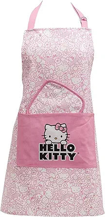 Handstand Kitchen Hello Kitty Print 28" Adult Apron and Pot Holder Set
