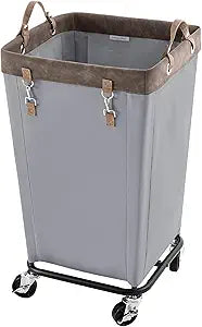 StorageWorks 160L Laundry Basket with Wheels, Large Rolling Hampers for Clothing Organizer, Dirty Clothes Basket for Hotel, Home, Closet, Dorm, Light Grey
