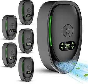Plug In Air Purifier - 6Pcs Plug In Air Ionizers for Home Quiet Operation-Auto Mode for Pets Dust Odor Smoke, Negative Ion Technology Freshener for Home, Bedroom, Office, Garage Room