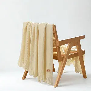 UGG Knit Throw Blanket  Soft Lightweight Throw Blanket for Couch, Bed Throws or Luxury Home Decor, Blankets & Throws for Home, Living Room and Bedroom, 50" x 70" (Margot) (Yellow)