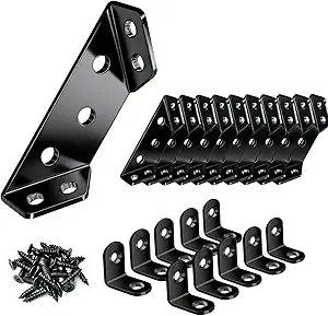 20 Pack Universal Stainless Steel Corner Brackets for Wood Connector