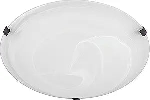Capital Lighting 2826FF-AL Alan Modern White Faux Alabaster Glass Flush Mount Ceiling Light, 3-Light 180 Total Watts, 5" H x 16" W, Mediterranean Bronze/Matte Nickel