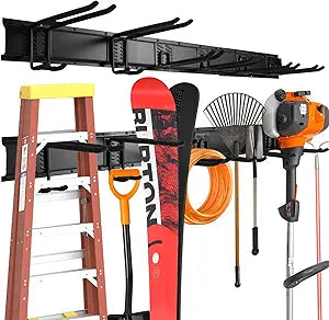 32/48 Garage Storage, Garage Organization, Garden Tool Organizer Wall Mount, 420lbs Adjustable Heavy Duty Metal Hanging Hooks, Yard Rack Hanger System Shovel Rake Broom Ladder Holder, Men Gift