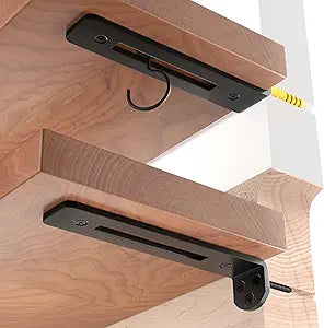 6 Pack 12 Inch Shelf Brackets,1/5" Thick Heavy Duty L Floating Shelf Bracket,Openwork Hidden Shelf Bracket for Shelves Support