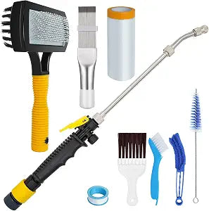 7 PCS Different Air Conditioner Fin Cleaner kit, Brush Condenser Ac Coil Cleaner Air Refrigerator Fin Cleaner Evaporator Radiator Repair Clean Tool (Yellow)