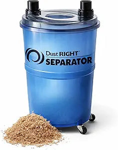 Dust Right Dust Separator + 36 Flex-Form Hose - Cyclone Dust Collector Separates Sawdust, Wood Chips, Debris, and More  10-Gallon Translucent Bucket - Dust Collectors for Woodworking for Shop Vacs