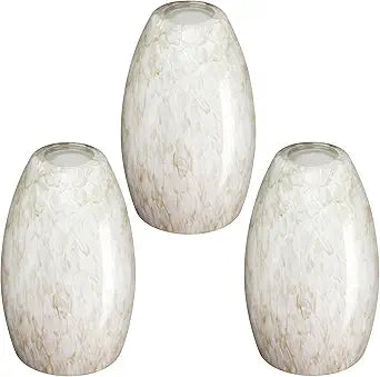 3 Pack Replacement 4.7" Cream Cover Glass Shade,Ceiling Fan Light Lampshade for Chandelier Vanity Lights Wall Sconces Pendant Light,1.66" Fitter Size,7.7" high*4.7"diameter
