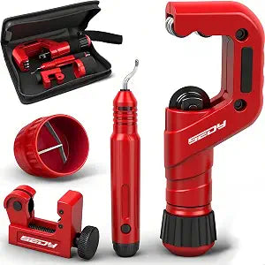Ultimate Tube Cutter Set - Heavy Duty Pipe Cutter 3/16"-2" OD, Mini Tube Cutter 1/8"-7/8", Deburring Tool - for Copper, Aluminum, PVC Pipes - High-Quality Cutting & Deburring Tools for Professionals