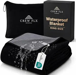 Waterproof Blanket for Bed Intimacy (82"x 82" King Size) Reversible Plush Fleece, Love Blanket, Moisture Absorbent TPU Layer Stain Proof Couch Bed Mattress Water Proof Cover Black/Gray