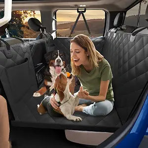 Btefd Truck Back Seat Extender for Dogs, Dog Seat Cover Back Seat Holds 420lbs, Hard Bottom Pet Seat Covers for Crew Cab Trucks, Dog Hammock for F150, RAM1500, Sierra, Tundra, Silverado, Titan Black