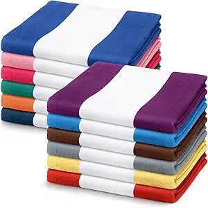 Xinnun 12 Packs Towel Set Bath Towel Swim Towel Beach Towel Oversized 28 x 60 Inch Highly Absorbent Pool Towel for Adult and Kid for Swim Bath Travel Beach Pool(Color Stripes)