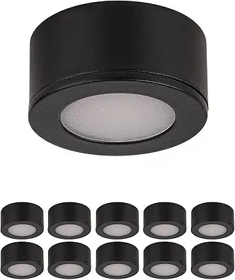 WAC Lighting Mini Puck 24VACDC LED Puck Lights 3000K in Black Pack of 10