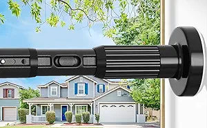 Tension Curtain Rod Black Shower Rod 40-166IN Extra Long Curtain Rods No Drilling Adjustable Tension Rods for Window Shower or Bathroom Outdoor Patio Diameter 1.26In