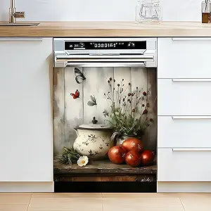 Dishwasher & Refrigerator Magnetic Sticker Cover Panel Decal - 23"x26" Waterproof Decorative Magnet for Kitchen Appliances, Reusable Fridge Door Cover, Stickers Art Decor (Furniture, 23"x26")