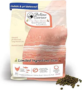 Feline Caviar Dry Cat Food - Free Spirit: Chicken & Salmon - Holistic Limited Ingredient Grain Free Dry Cat Food Entre, Short or Long-Haired Cats, Nutritious Dry Cat Food, All Stages of Life, 4.4 lbs