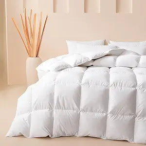 Cosybay King Size Feather Down Fiber Comforter Ultra Fluffy Duvet Insert, All Season White Cotton Cover Luxury Hotel Bed Comforter with Corner Tabs, 106x90 Inch