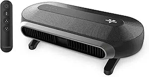 Vornado AXL Low-Profile Airwave┬ Oscillating Fan with Remote Control, 5 Quiet Speeds, 40┬░ Motorized Tilt, Energy Efficient Brushless DC Motors, Fan for Bedroom, Office, Desk, Table