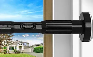 Black Tension Curtain Rod 41-126 In(4-10Ft), Long Curtain Rod No Drilling for Window or Bathroom,Outdoor Tension Rods for Patio, Heavy Duty Shower Rod,Rod Diameter 1.26In-One-bond stretching