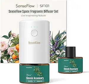 Plug-in Air Freshener for Home, Waterless Essential Oil Diffuser for Bedroom and Bathroom, Non-Toxic Formula for Pets and Nursery, 120 Days Runtime, Refillable Cineole Rosemary(Deep Teal)