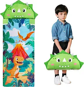Kid Sleeping Bag Thick Cute Slumber Bag for Kids 2 in 1 Animal Toddler Nap Mat for Boys and Girls Super Soft Warm Cozy