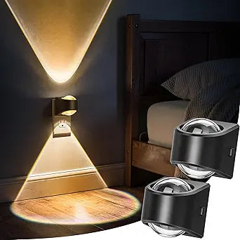 Briignite Projector Night Light, Night Lights Plug into Wall, Soft White for Bedroom, Dimmable Brightness Dusk to Dawn Nightlight for Kids, Nursery, Bathroom, Home Decor, Gaming Room, 2 Pack