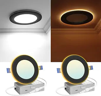 2 Pack 4 Inch LED Recessed Lights with Night Light, 750LM 5CCT