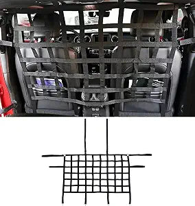POETRYXIAO Rear Seat Isolation Pet Net, Back Seat Divider for Dog for 2007-2020 Jeep Wrangler JK JL Gladiator JT 2/4 Door(Black)