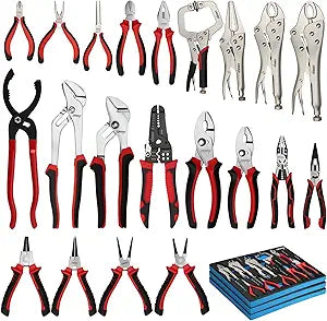 DISEN Pliers Set, 21 Pieces Full Assortment of Plier with EVA, Versatile Pliers Tool Set for Plyers Ideal as Home Use, Holiday, Fathers' Day Gift