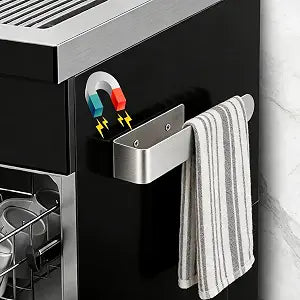 Magnetic Towel Holder Stainless Steel, Towel Hanger with Two Strong Magnet