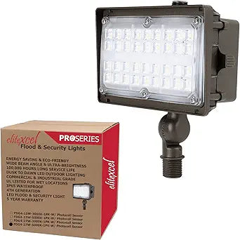 Dusk to Dawn Outdoor Landscape Lighting, Gen4 27W LED Flood Light, 3600LM 5000K Daylight 100W MH Equal Flag Pole Spotlight, 120-277V IP65 Waterproof Garage Parking Lot Security Lights