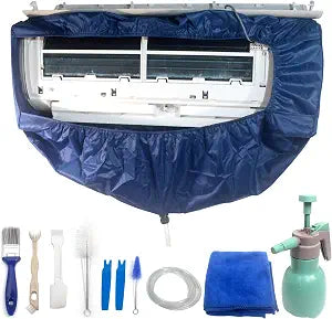 TAUROX Mini Split Cleaning Kit Fits 38in - 51.1in Long  Waterproof 360 AC Cover Bag for Wall Unit, Includes Sprayer, Drain Hose, PP Panels, Wall Cloth & 10Pcs HVAC Tools (Large)
