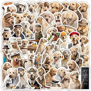 50Pcs Labrador Retriever Dog Stickers Waterproof Vinyl Decals