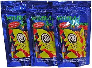 WildSide Salmon - Wild Alaskan Salmon Freeze Dried Cat Treats - Healthy and Organic Cat Food - 3 Ounces (3 Pack)