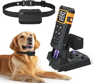 2-in-1 Wireless Dog Fence & Dog Training Collar, Electric Fence for Dogs, 3 Training Modes, IPX7 Waterproof Training Collar with Remote Control 33-1000FT Range, Wireless Fence for Dogs
