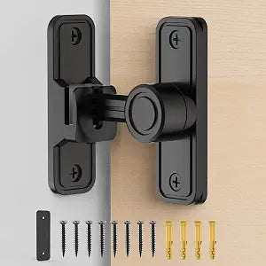 Sliding Barn Door Lock, 90 Degree Locks, Black