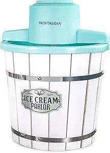 Nostalgia Electric Ice Cream Maker  Parlor Style, Old Fashioned Soft Serve Ice Cream Machine Makes Frozen Yogurt or Gelato in Minutes - Fun Kitchen Appliance  White - 4 Quart