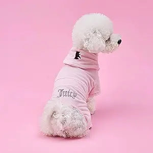 Juicy Couture Hooded Pet Juicy Bling Velour Tracksuit Chest 16 inches for Small Dogs and Cats - Pink - XS/S