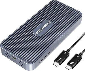 80Gbps M.2 NVMe SSD Enclosure with Cooling Fan Compatible with Thunderbolt 5/USB4 V2.0, Support B+M Key/M-Key NVMe 2280 SSD, Backward Compatible with USB 3.2/3.1/3.0, Tool-Free Installation Up to 8TB