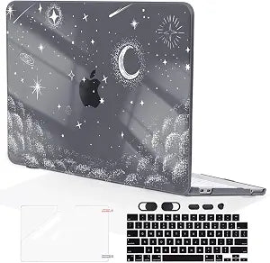 for MacBook Neo 13 inch Case 2026 Release A3404 Cover, Ultra-Thin Pattern Plastic Hard Shell Case Anti-Scratch Protective Case for MacBook Neo 13 with Apple A18 Pro Chip, Stars & Moon